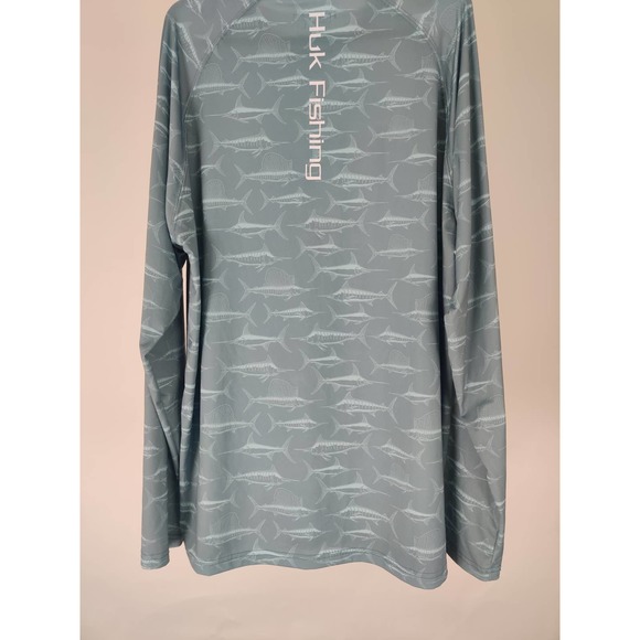 (V) HUK Performance Fishing PATTERN Long Sleeve Hoodie - Men’s LARGE - Picture 7 of 9